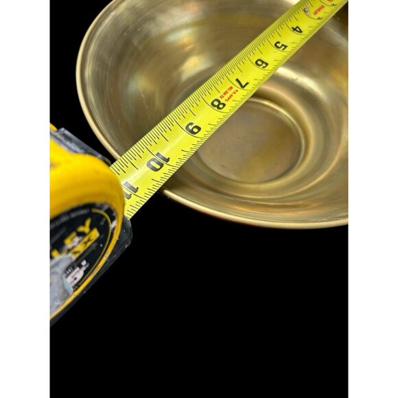 Hand Spun Brass Pedestal Bowl Jack Davis 1989 Rolled Edge Metales Casados 10"x4" - Picture 10 of 12